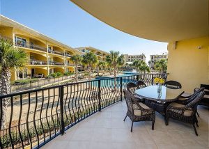 Balcony of poolside unit at adagio