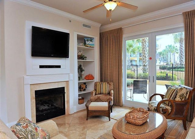 View of the living room in Adagio F-105 unit