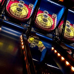 Close up of game stations at Sandestin Arcade