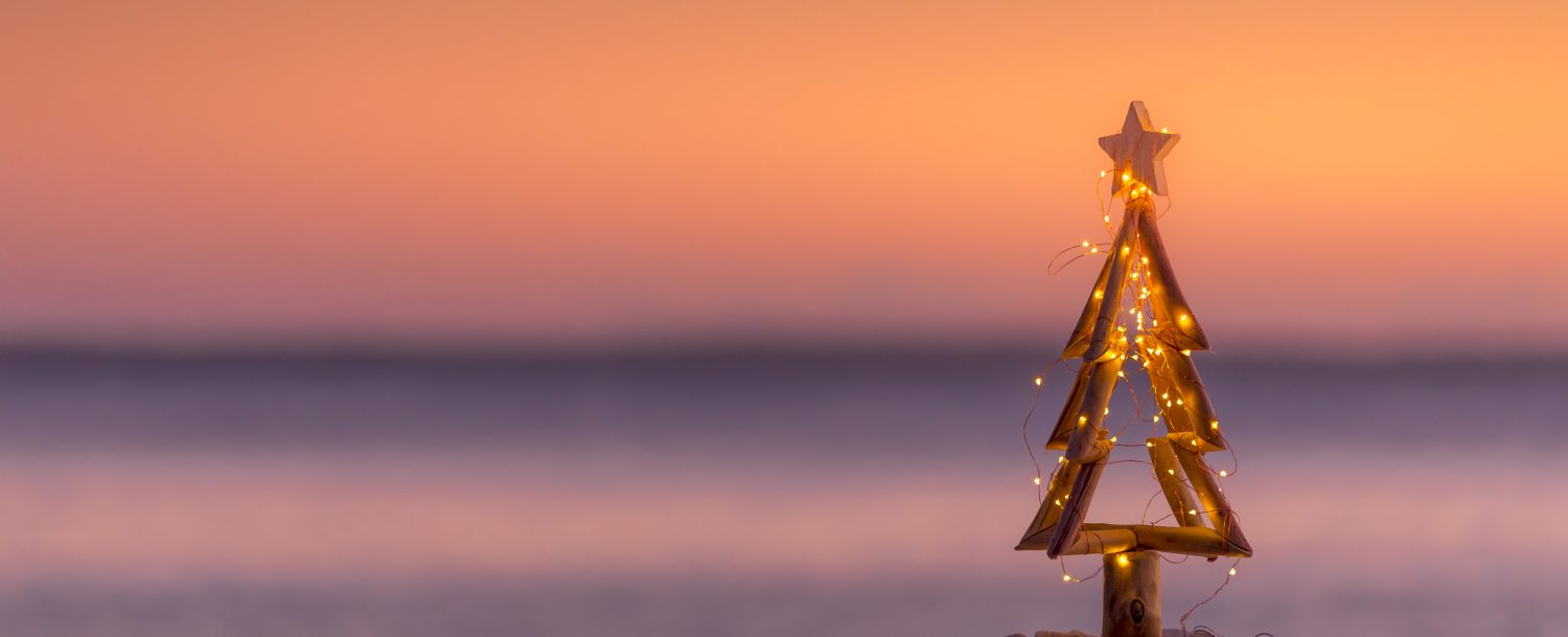 Christmas tree on the beach at sunset | Holidays on 30A
