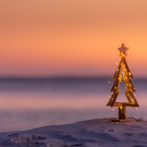 Christmas tree on the beach at sunset | Holidays on 30A
