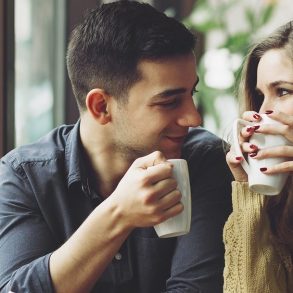 couple drinking coffee | 30A's weather in March