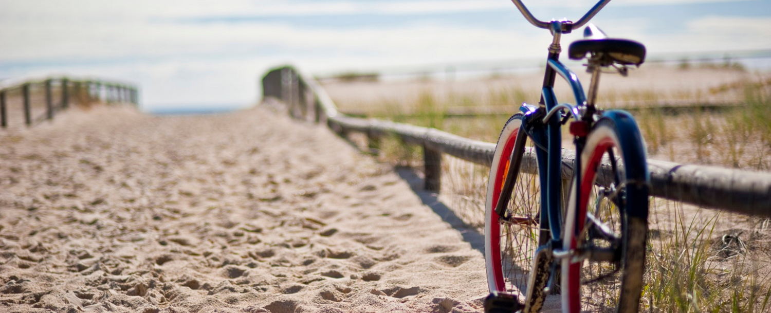 bike on sandy beach path