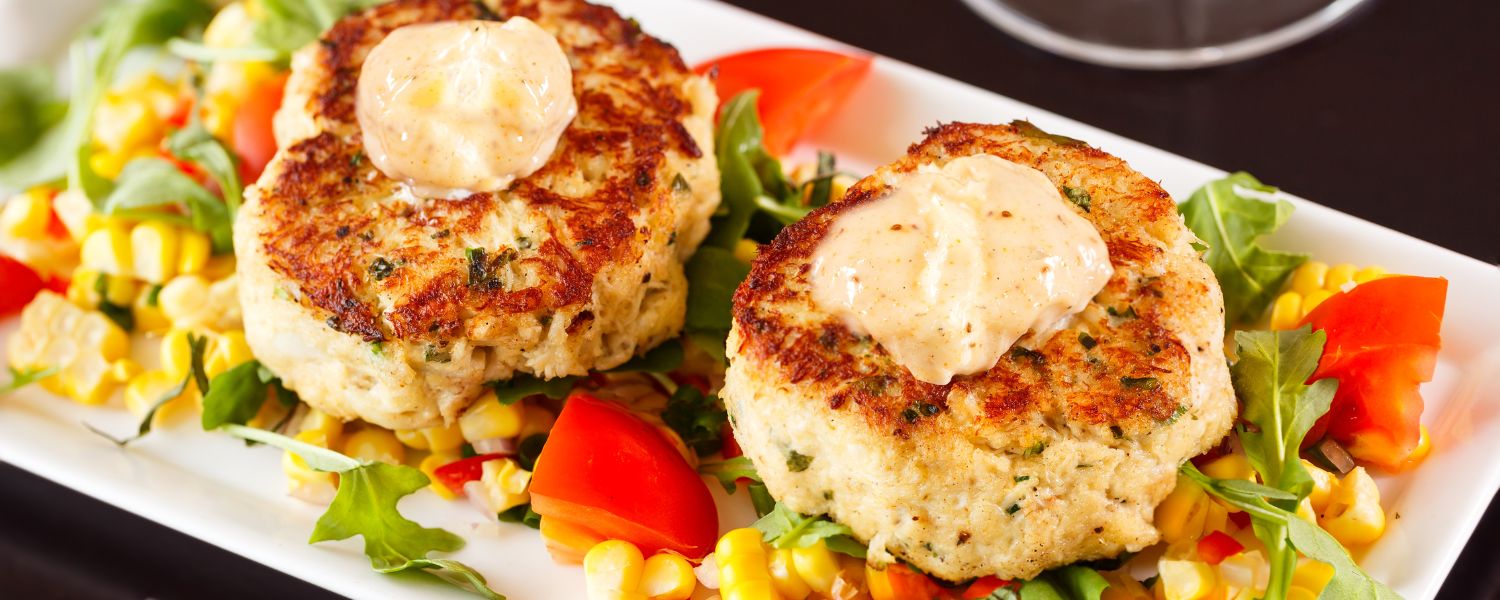 crab cakes with corn salsa, seafood restaurants
