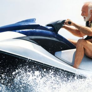 two people having fun on a jet ski