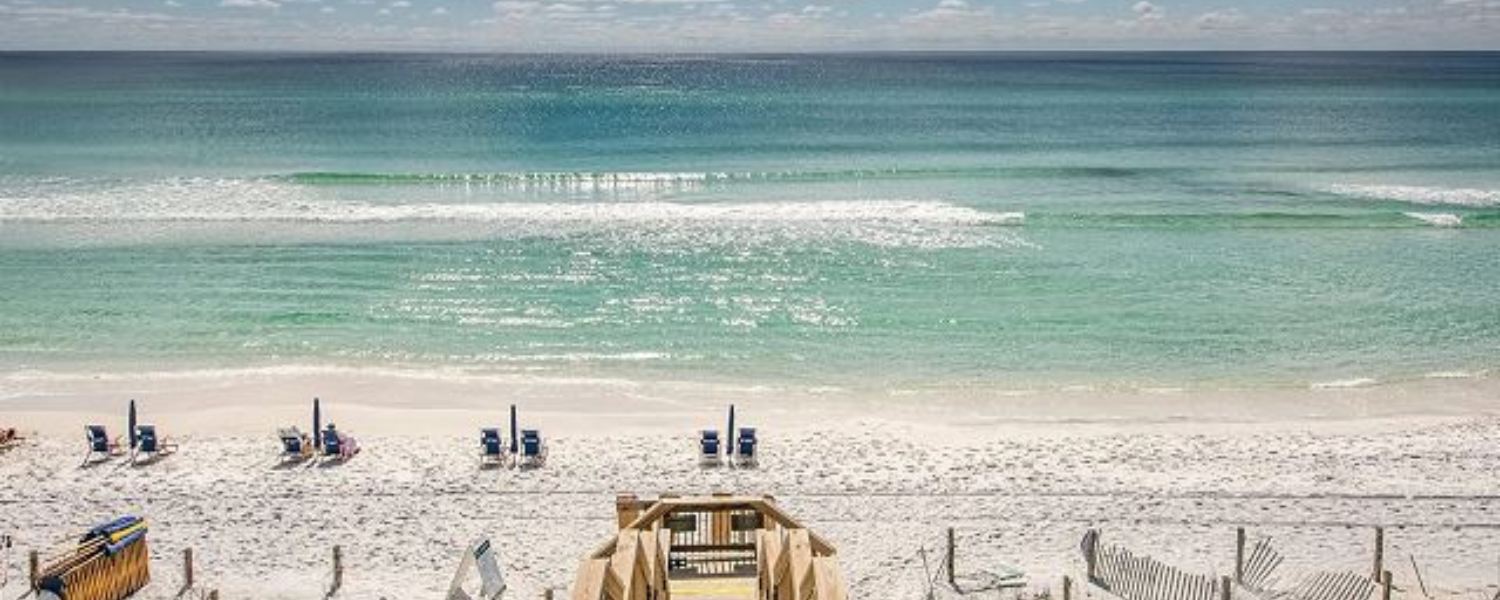 beach with beach chairs