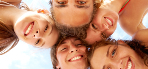 group of teenagers smiling