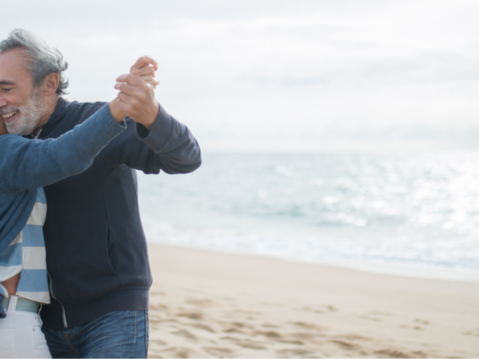 couple dancing on beach