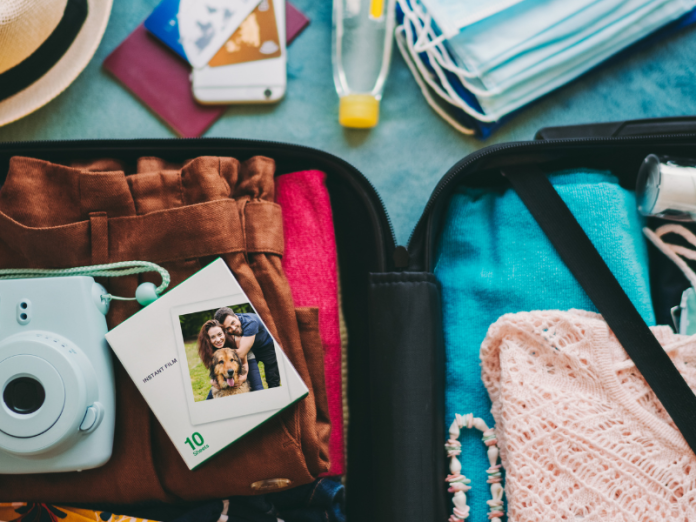 suitcase packed for vacation