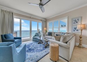 vacation rental living room overlooking gulf