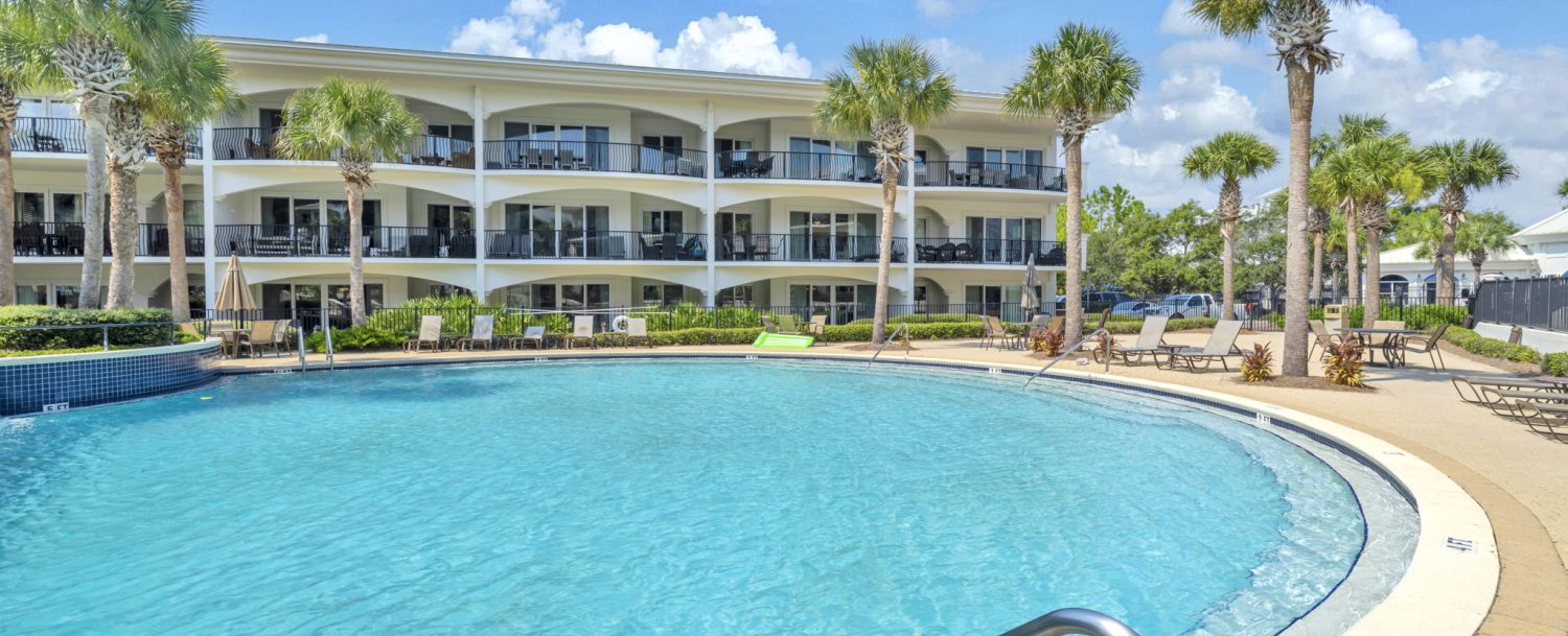 exterior pool and building view