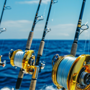 fishing rods on boat