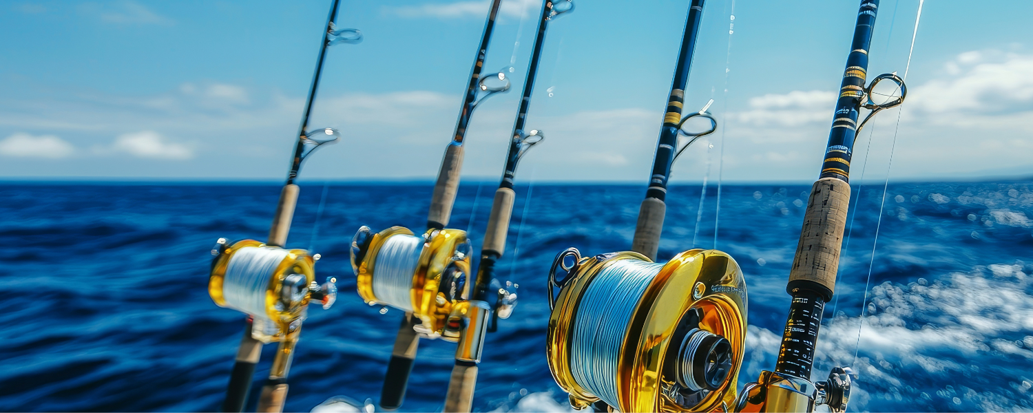 fishing rods on boat