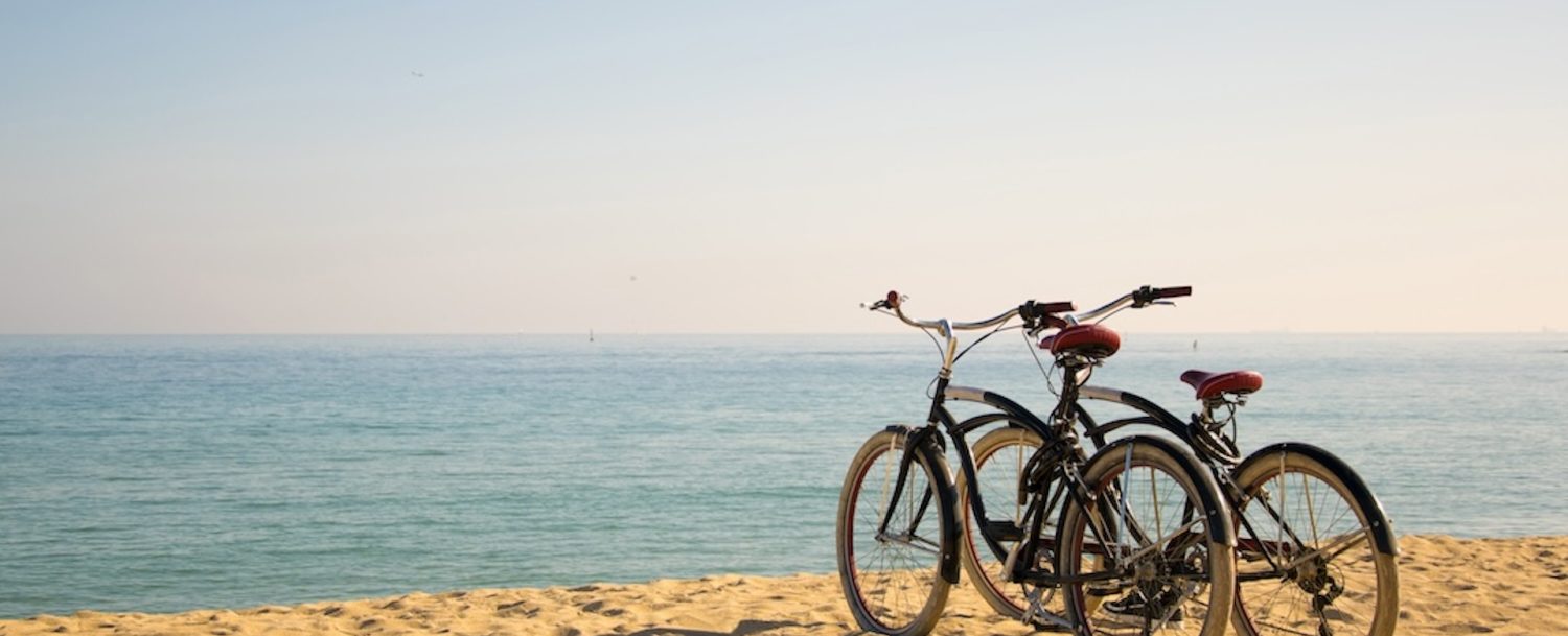 Two bicycles on the beach