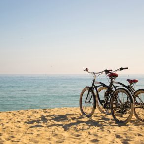 Two bicycles on the beach