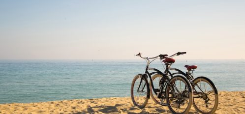 Two bicycles on the beach